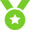 Green medal icon with a star in the center, featuring a ribbon above, symbolizes excellence akin to Residential Remodeling Experts.