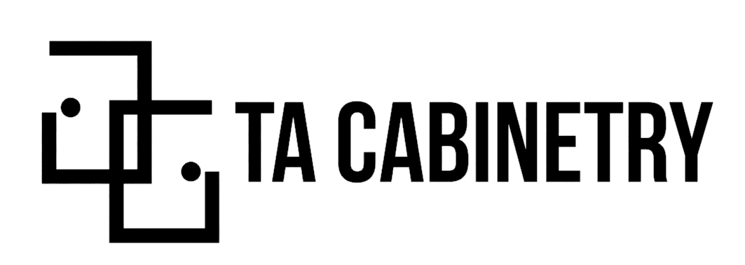 TA Cabinetry logo with geometric design.