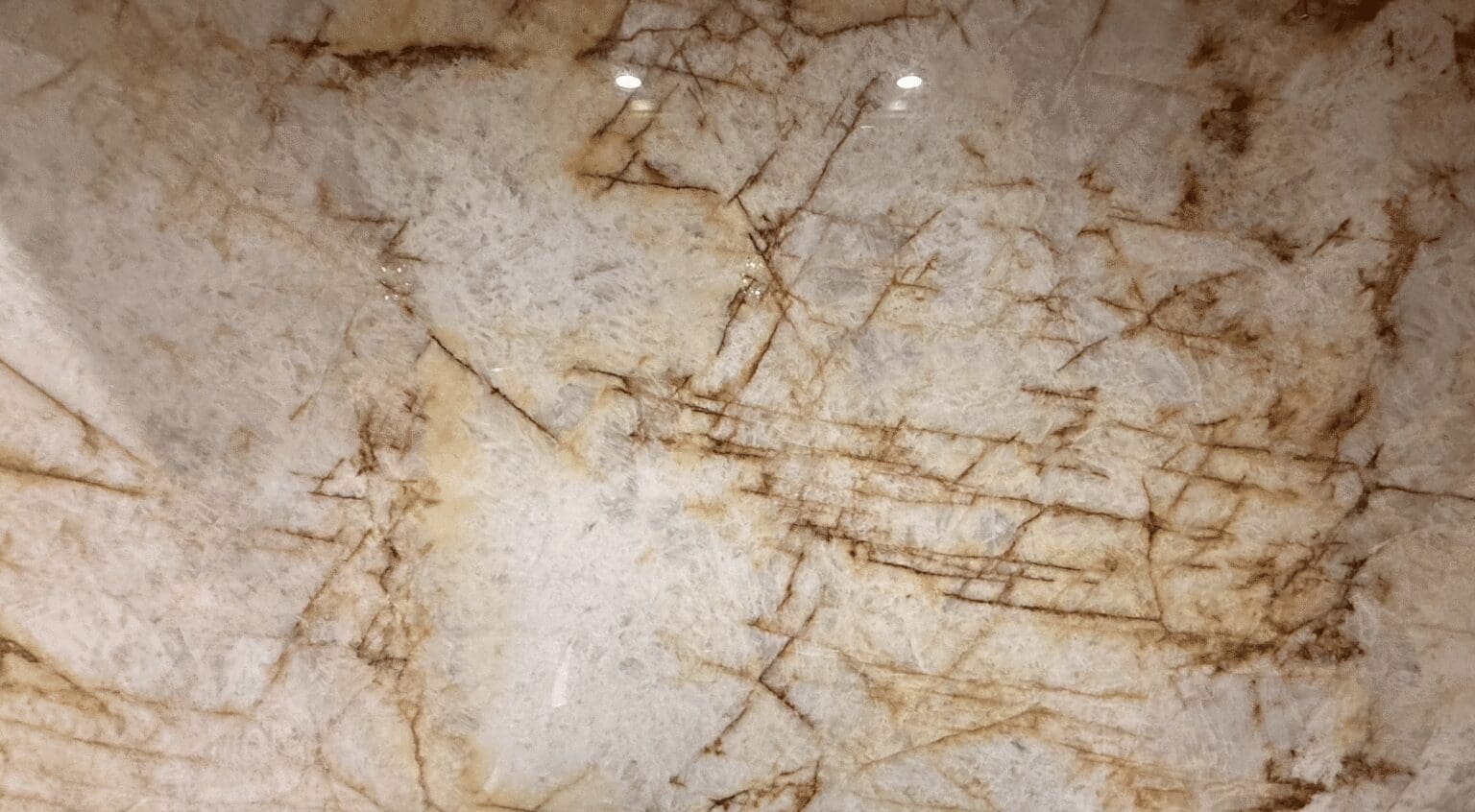 Marble surface with brown veined patterns.