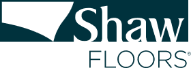 Shaw Floors logo on dark background.