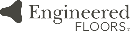Engineered Floors logo on black background.