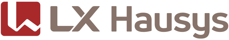 LX Hausys logo with red and brown text.